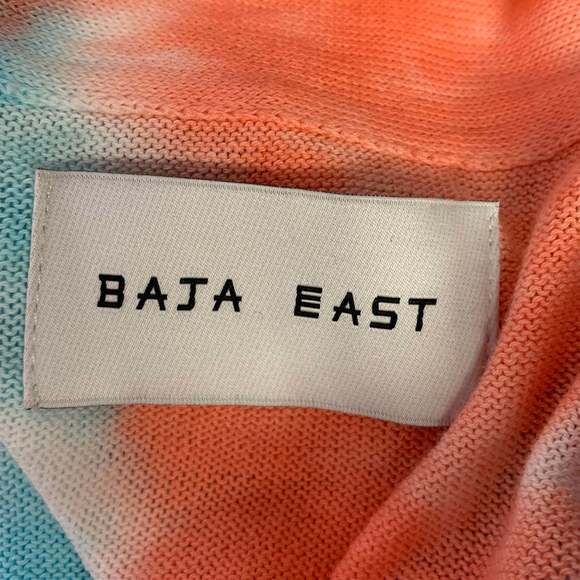 BAJA EAST Pink Blue Tie Dye Pima Cotton Open Front Cardigan - Picture 4 of 6